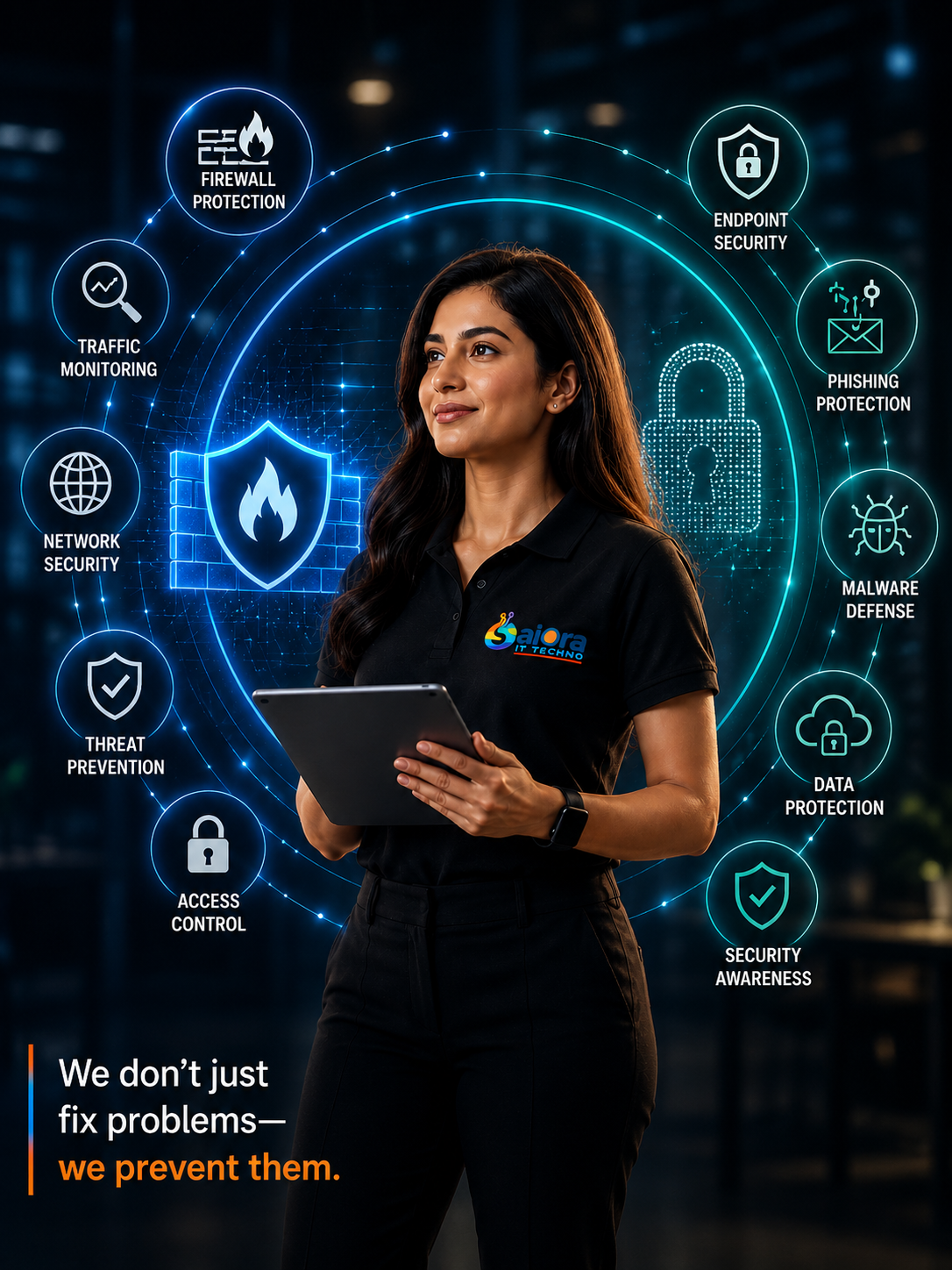 Cybersecurity team reviewing business protection