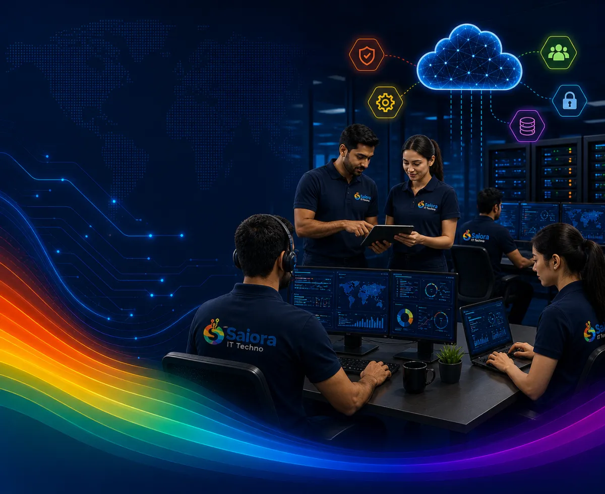 Managed IT support team helping business users